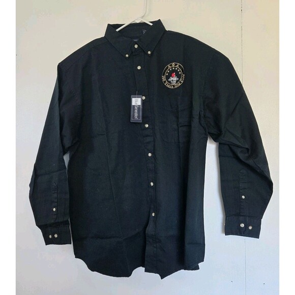 Vintage Alpha Phi Alpha Mens Shirt Embroidered HBCU 100 Years Black Button NWT - Picture 1 of 7
